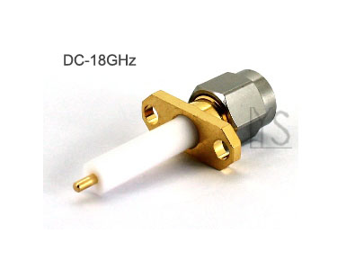 18GHz SMA Male 2 Holes Panel Exposed&nbsp;PTFE Terminal Blunt Post connector