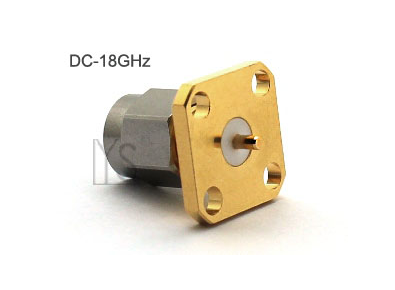 18GHz SMA Male&nbsp;4 Holes Panel Exposed&nbsp;PTFE Terminal Blunt Post connector